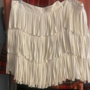 Vintage beige crème colored fringe skirt